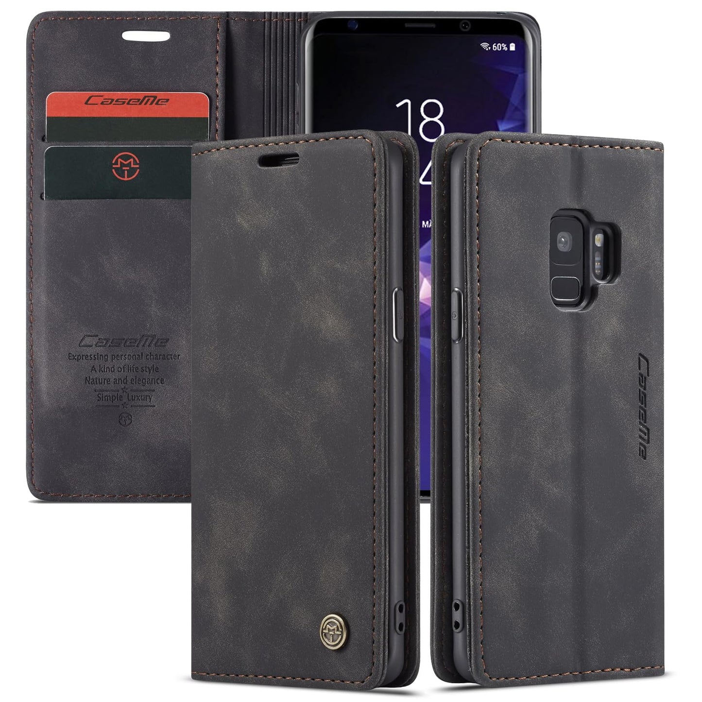 Preklopna torbica Bigcousin za Samsung Galaxy S9 èrna