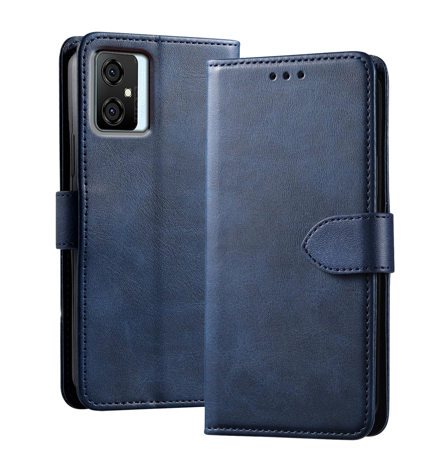 GIOPUEY Flip Case for Blackview OSCAL C70 - Leather Wallet Case with 3 Card Slots and Kickstand, Blue