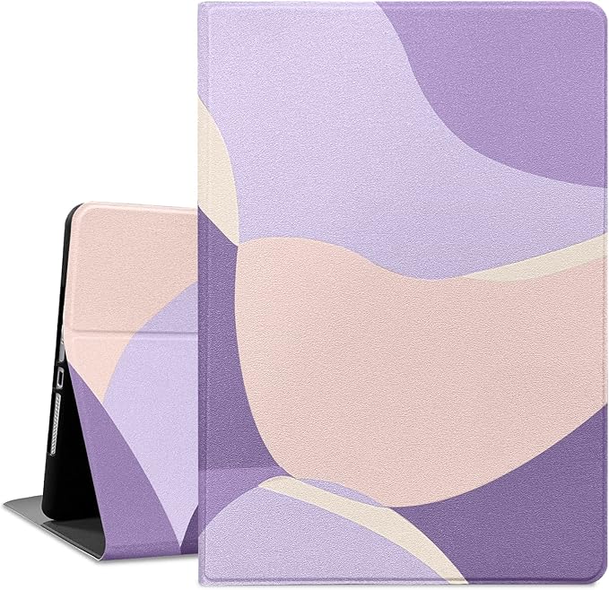 iPad 10 Case (10.9", 10th Generation 2022) - Purple with Wavy Pattern