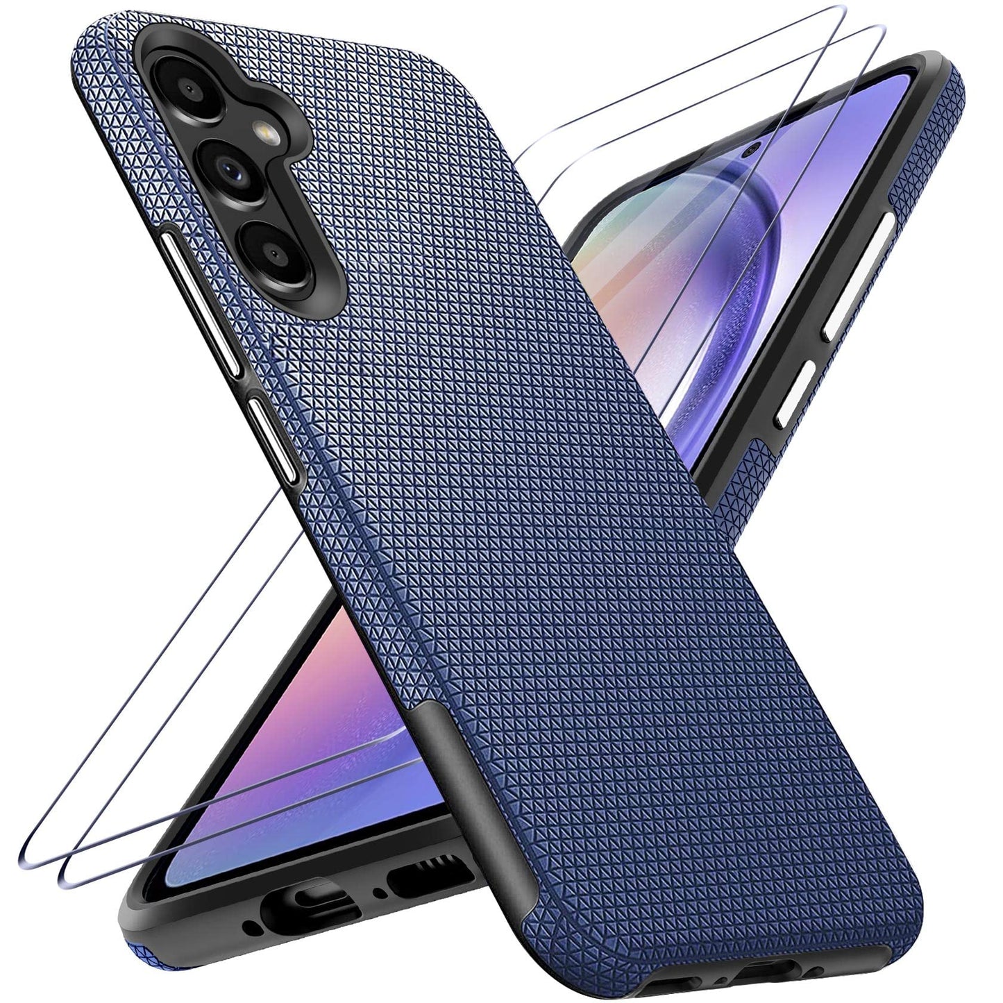 Ovitek + 2x zašèitno steklo za Samsung Galaxy A54 modra