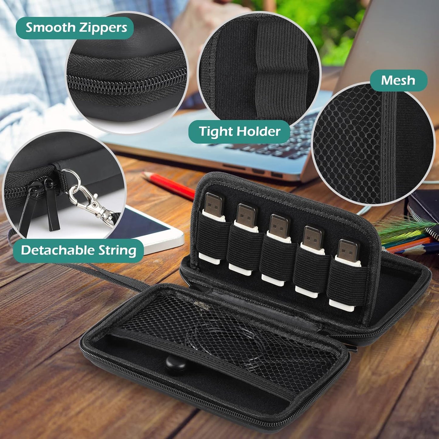 GeeRic Memory Card and USB Organizer - Accessories Protective Case