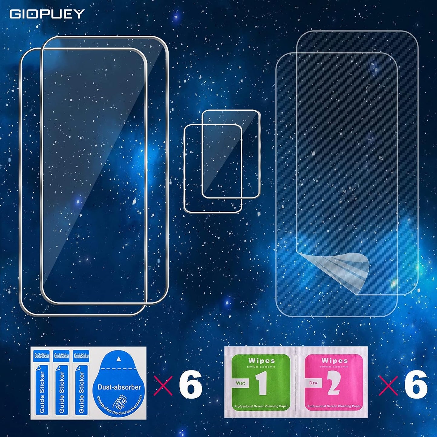 GIOPUEY 2+2+2 Protection Pack for Realme GT 5G - Screen, Camera and Back Protector