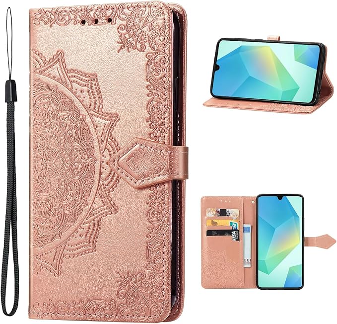 Preklopna torbica Mandala za Samsung Galaxy A16 4G/5G - roza: Mandala preklopna torbica Samsung Galaxy A16 4G/5G roza