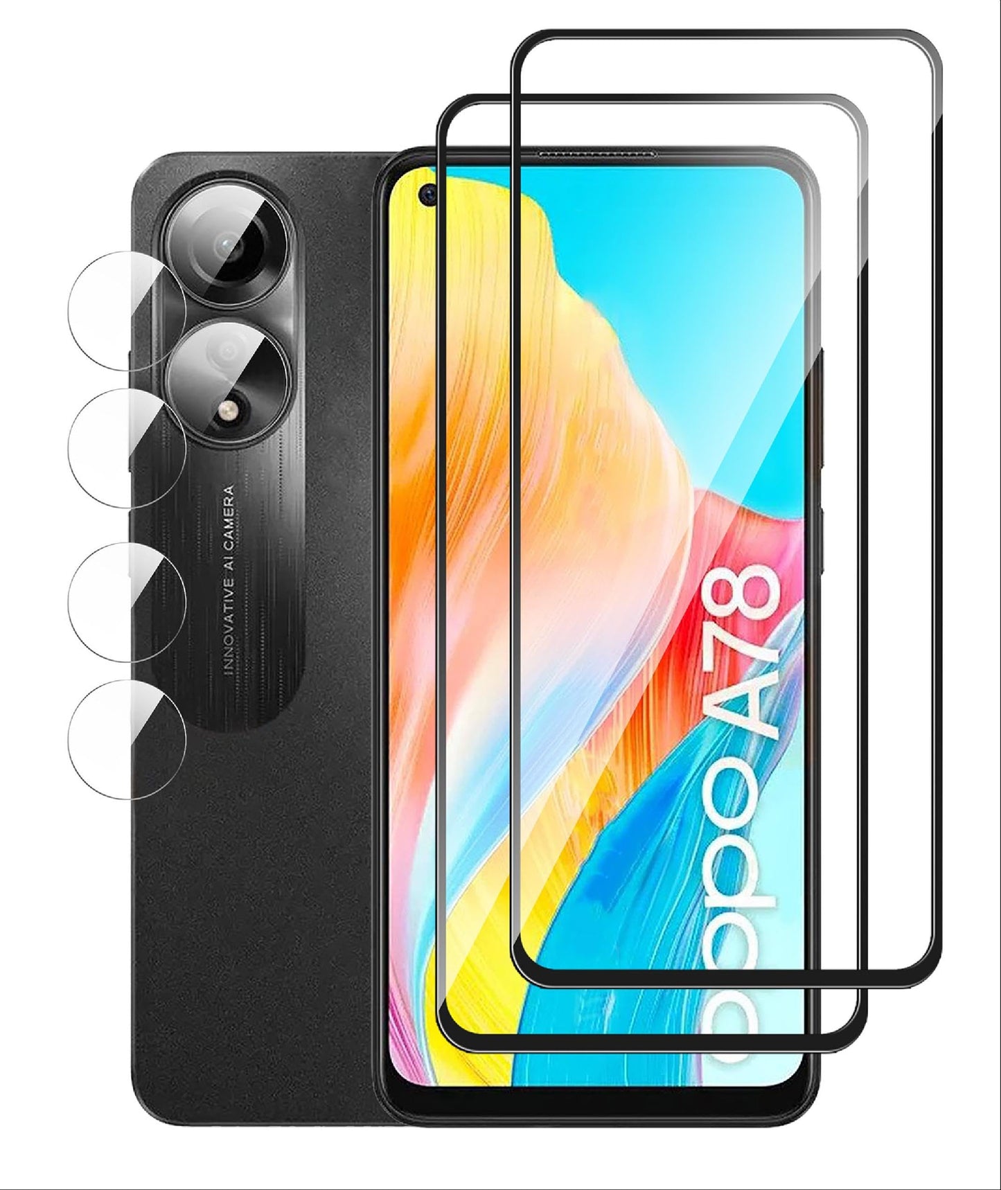 GIOPUEY zašèitno steklo + zašèita kamere za OPPO A78 4G