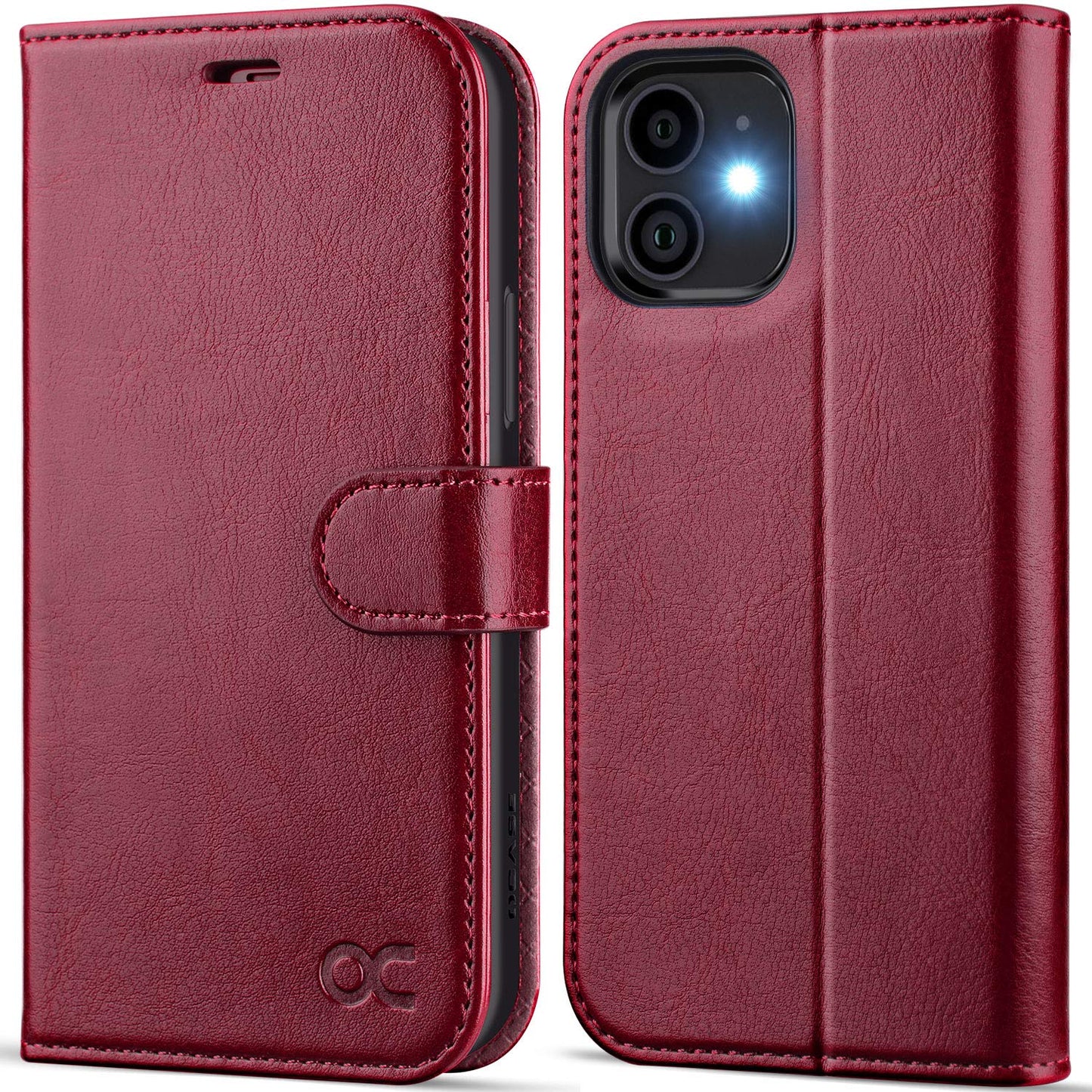 OCASE preklopna torbica za iPhone 12 / 12 Pro bordo rdeèa