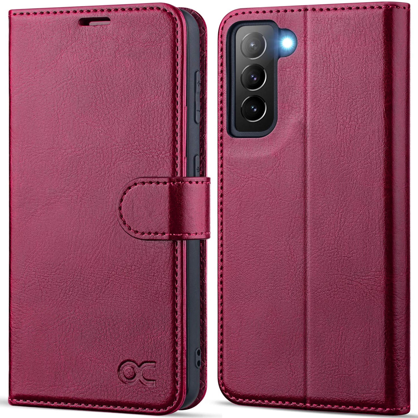 OCASE preklopna torbica za Samsung Galaxy S21 5G bordo rdeèa