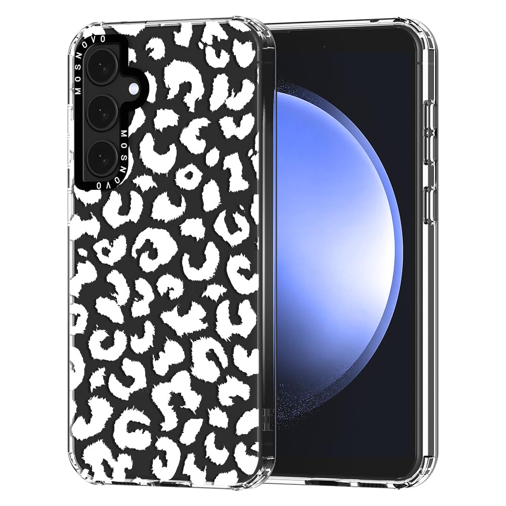 Ovitek MOSNOVO za Samsung Galaxy S23 FE White Leopard Print, motiv bele leopardske kože z zaščito telefona