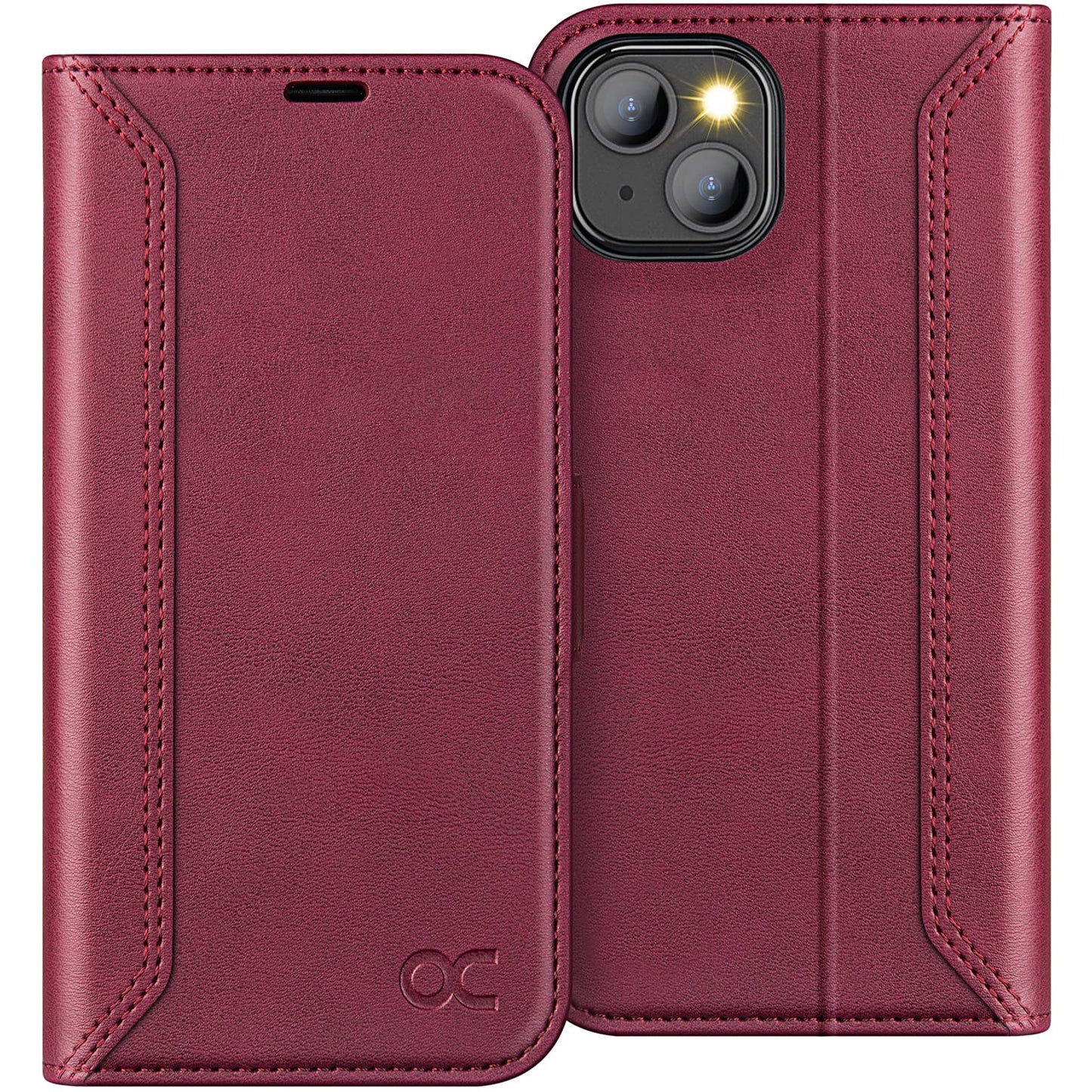 OCASE Retro preklopni ovitek za iPhone 13, RFID zaščita, klasičen dizajn