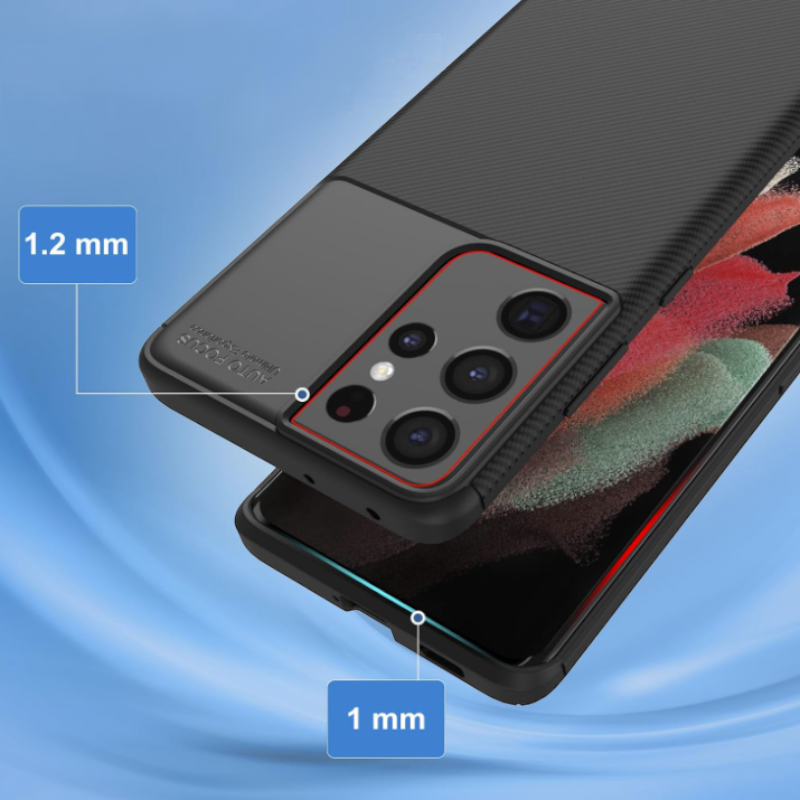 Silikonski ovitek "ARMOR" za Samsung Galaxy S21 Ultra - Črna – Infostyle