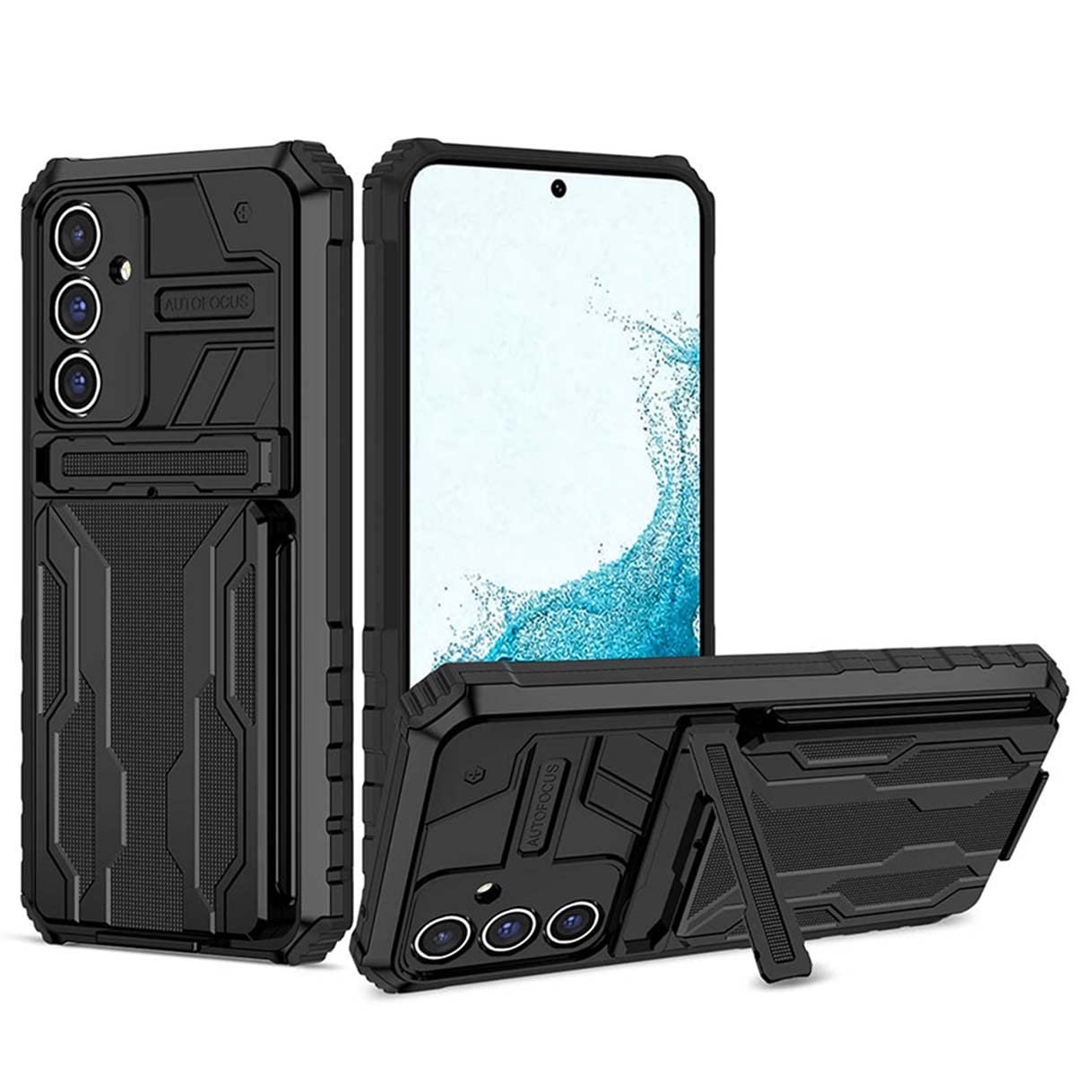 AOYE Case for Samsung Galaxy A14 4G – wallet, stand, TPU + PC, black