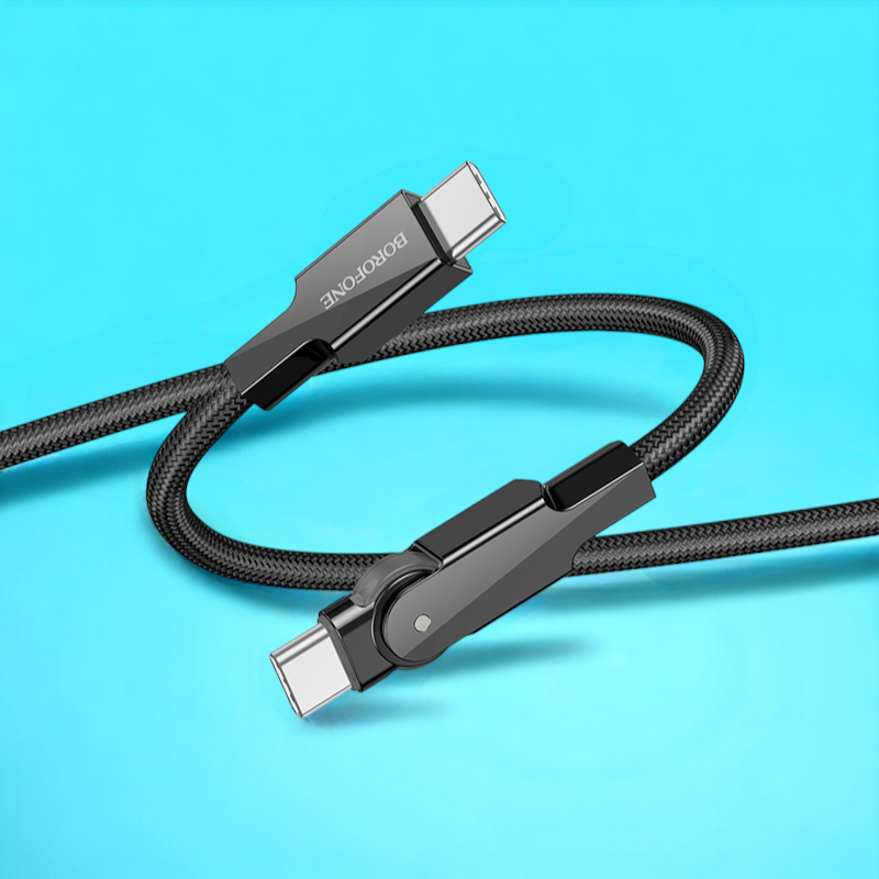 Polnilni in podatkovni kabel "BU41 rotating" USB C - USB C – Borofone