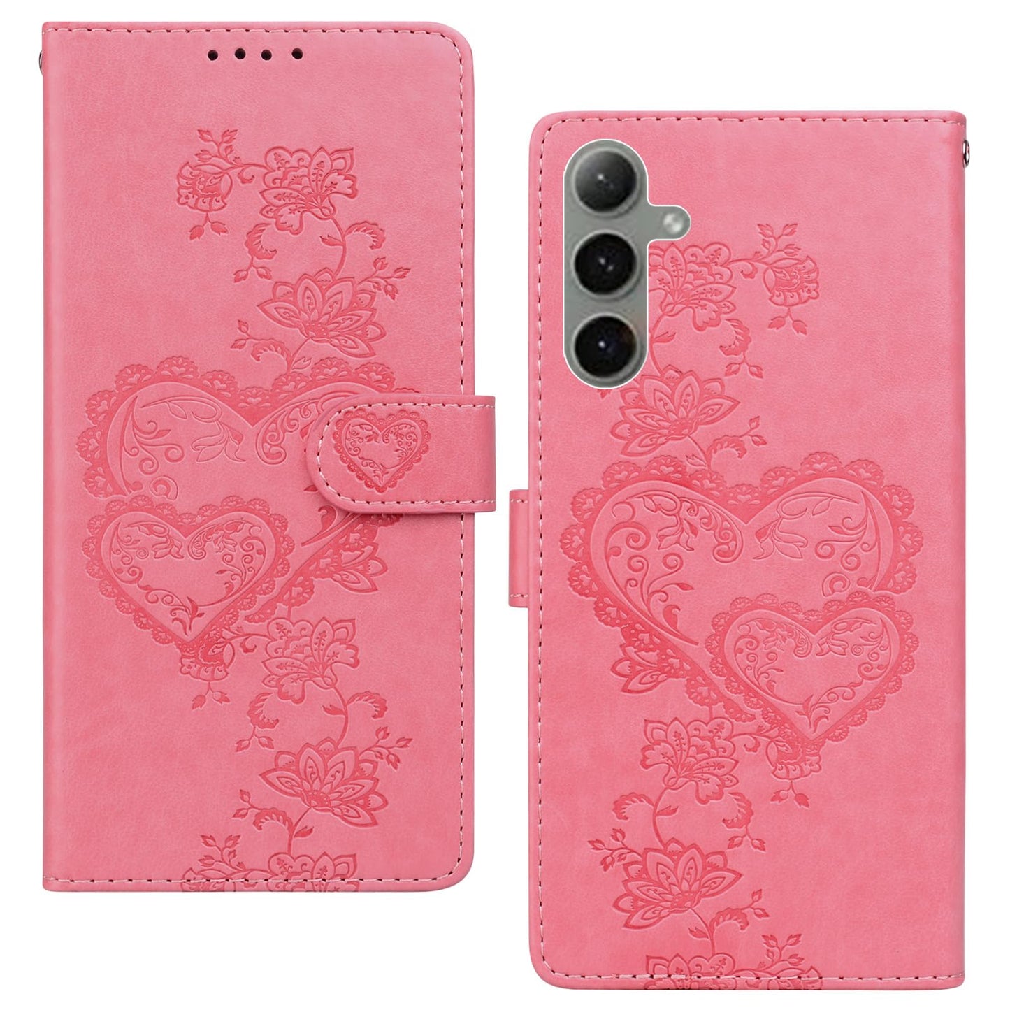 BOLELAW-ovitek-za-Samsung-Galaxy-S24-FE-magnetno-zapiranje-reža-za-kartico-rdeče-srce:BOLELAW ovitek za Samsung Galaxy S24 FE – magnetno zapiranje, reža za kartico, rdeče srce