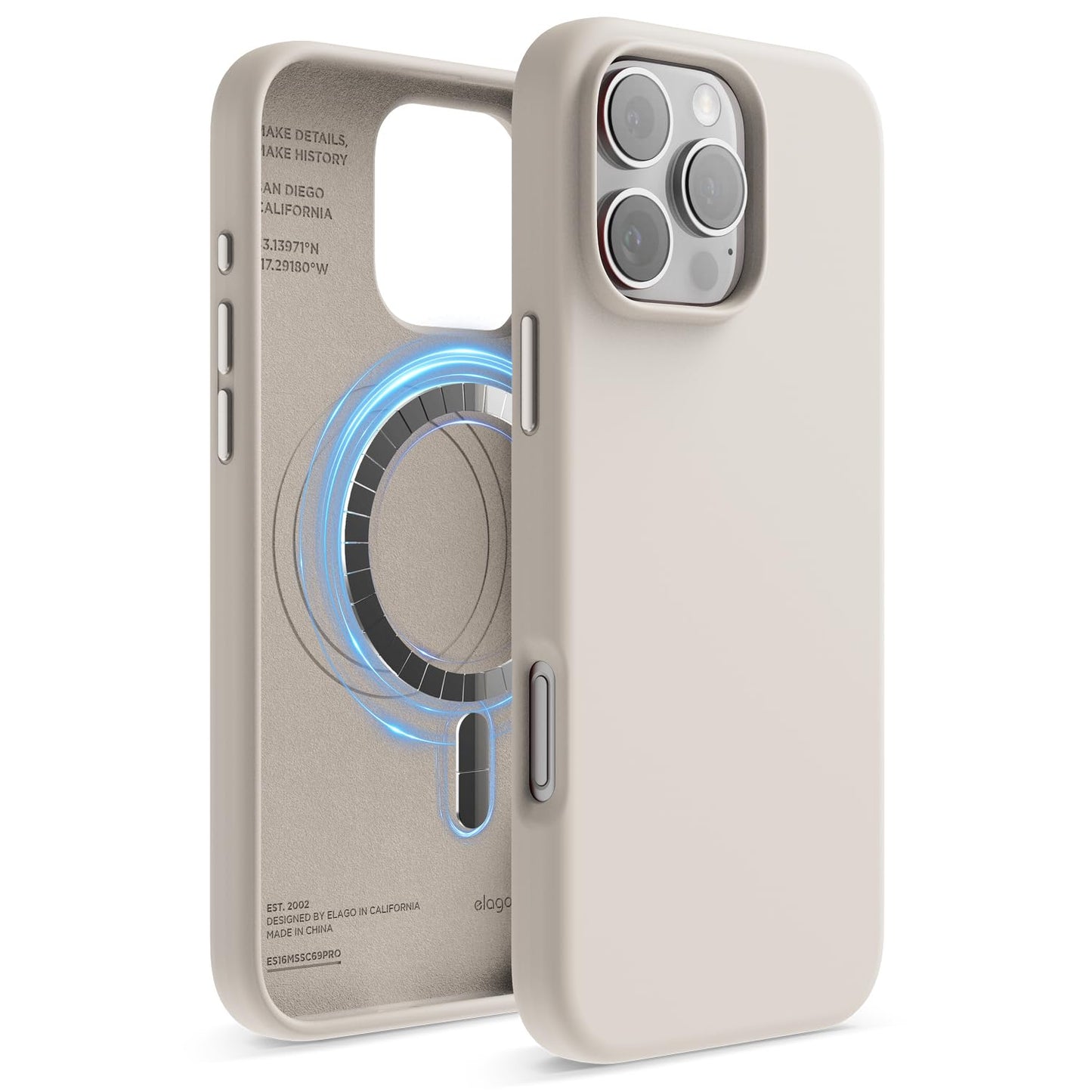 Elago MagSafe silikonski ovitek za iPhone 16 Pro Max kamen