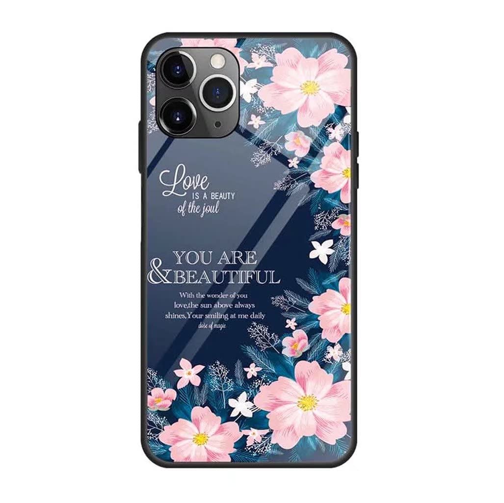 HAOYE maska za Huawei P60 Pro – kaljeno staklo + TPU zaštitna maska, uzorak šarenog cvijeća