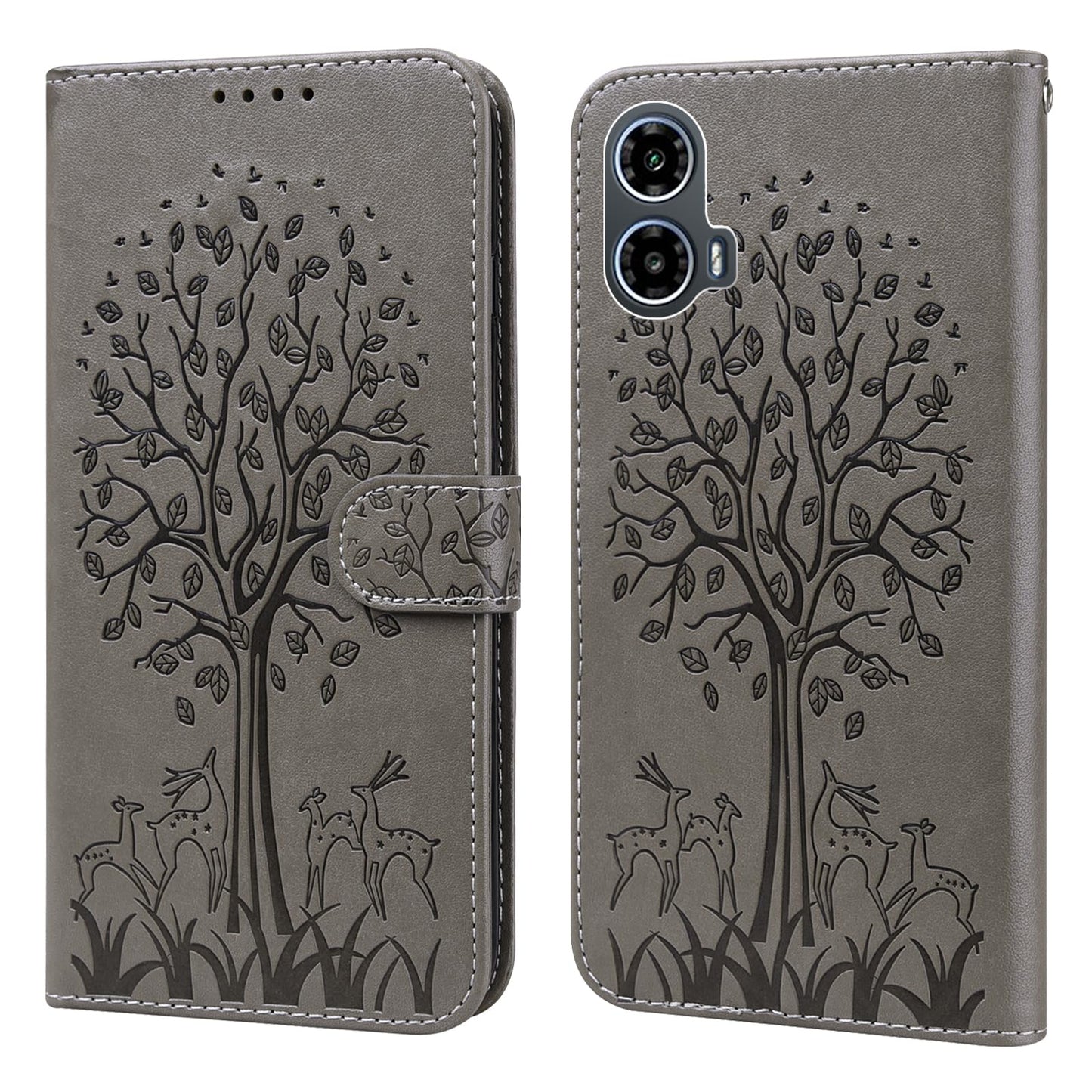Preklopna-torbica-Tree-za-Motorola-Moto-G34-siva:Preklopna torbica Tree za Motorola Moto G34 – siva