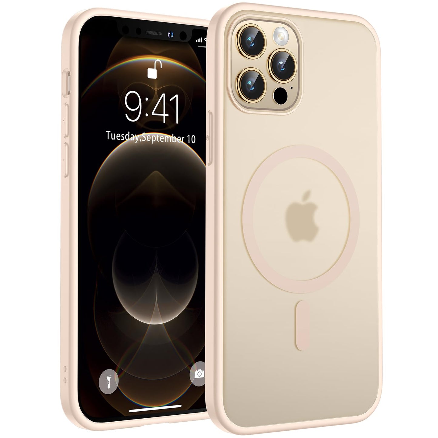 TOCOL-magnetni-ovitek-za-iPhone-12-Pro-6-1-MagSafe-mat-prozoren-puščavska-barva:TOCOL magnetni ovitek za iPhone 12 Pro (6,1") – MagSafe, mat prozoren, puščavska barva