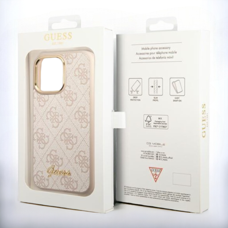 Ovitek Guess "Vintage pink" za iPhone 14 Pro (GUHCP14LHG4SHP)
