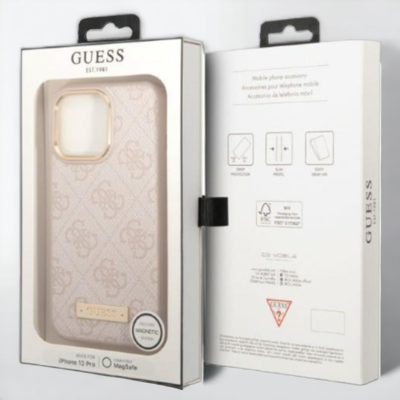 Ovitek Guess "pink" za iPhone 13/13 Pro s tehnologijo MagSafe (GUHMP13LU4GPRP)