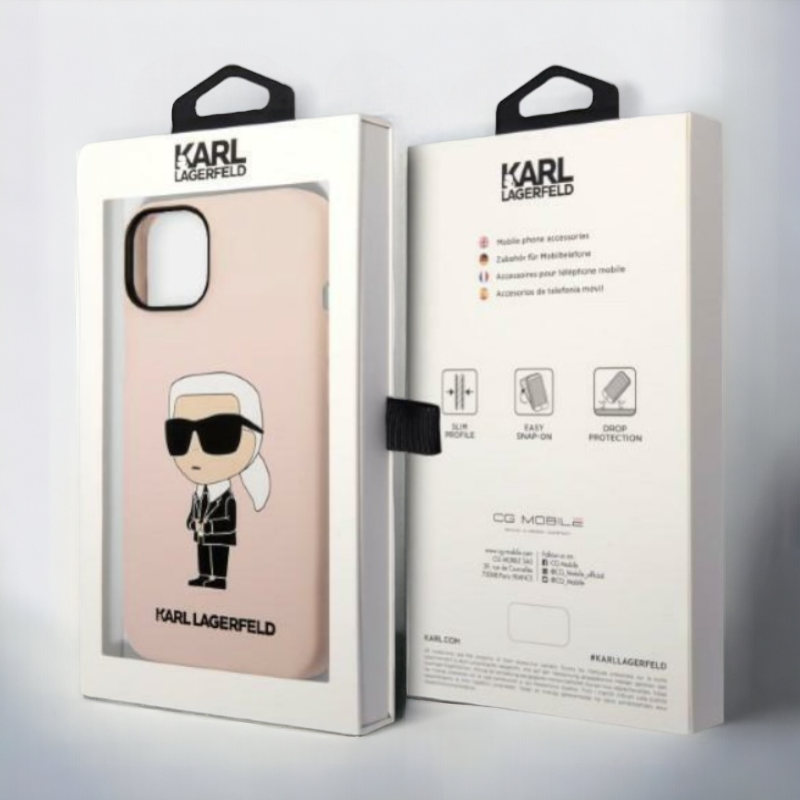 Ovitek Karl Lagerfeld "Karl - pink" za iPhone 14 Plus/15 Plus (KLHCP14MSNIKBCP)