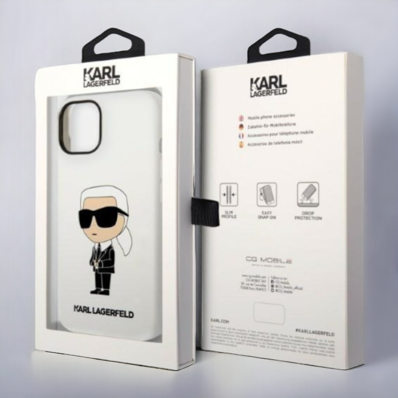 Ovitek Karl Lagerfeld "Karl - white" za iPhone 14 Plus/15 Plus (KLHCP14MSNIKBCH)