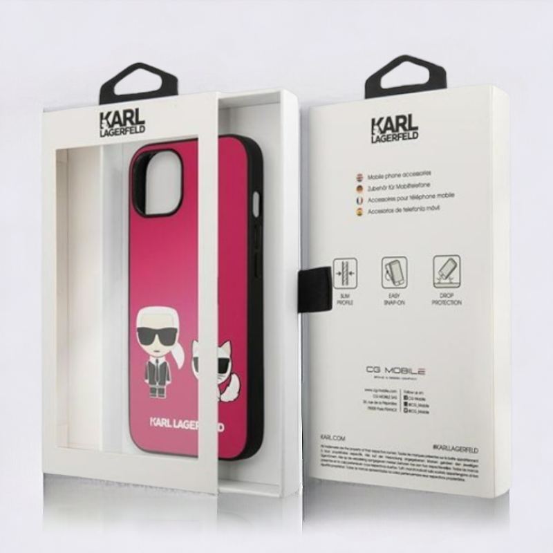 Ovitek Karl Lagerfeld "Karl & Choupette - Fuchsia" za iPhone 13/14/15 (KLHCP13MPCUSKCP)