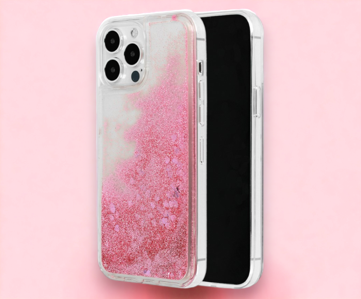 Ovitek "Liquid Heart" za iPhone 12 Pro Max - Roza – Infostyle – Svetlo roza / TPU silikon