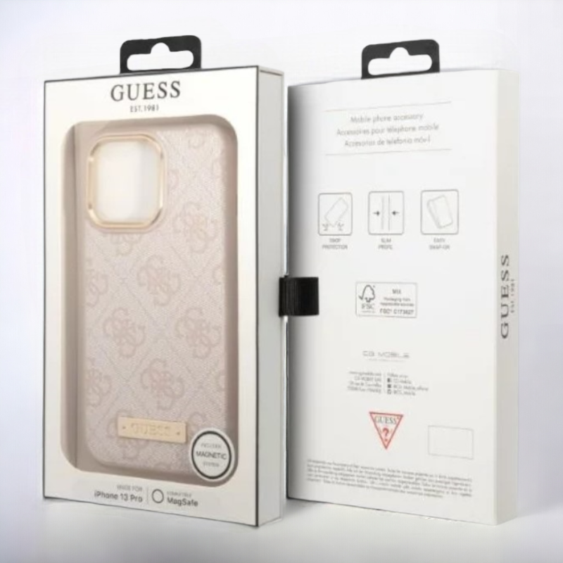 Ovitek Guess "pink" za iPhone 14 Pro s tehnologijo MagSafe (GUHMP14LU4GPRP)