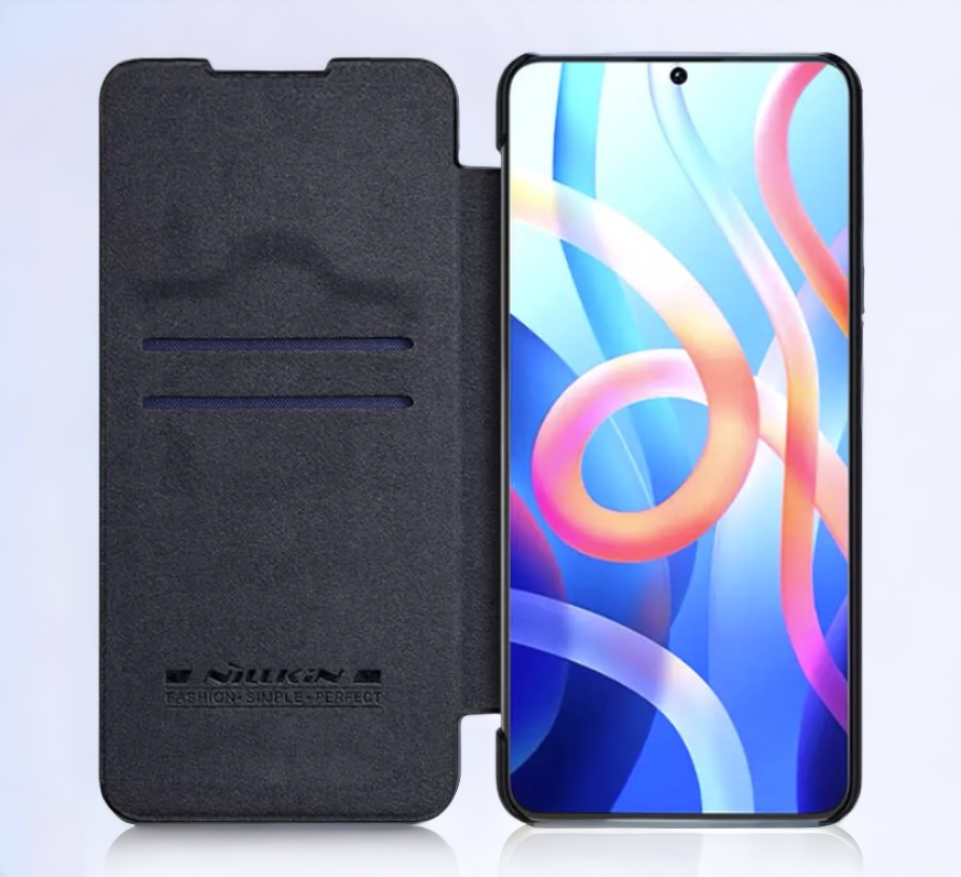Usnjena preklopna torbica "QIN" za Xiaomi Redmi Note 11s - črna – Nillkin