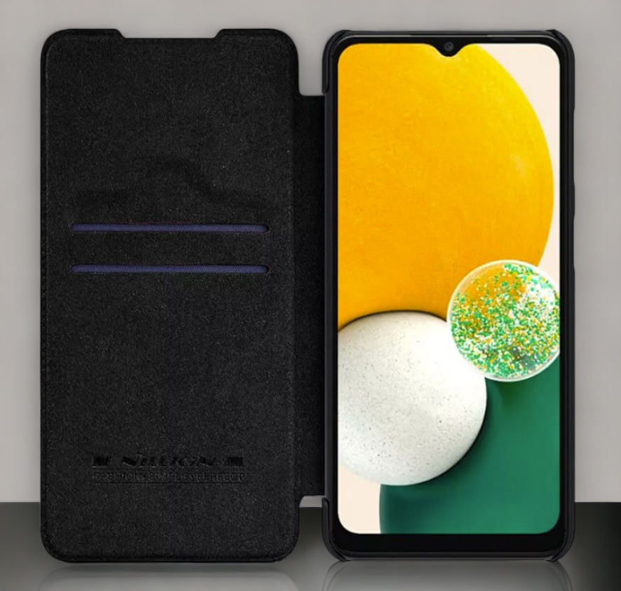 Usnjena preklopna torbica "QIN" za Samsung Galaxy A04s - črna – Nillkin