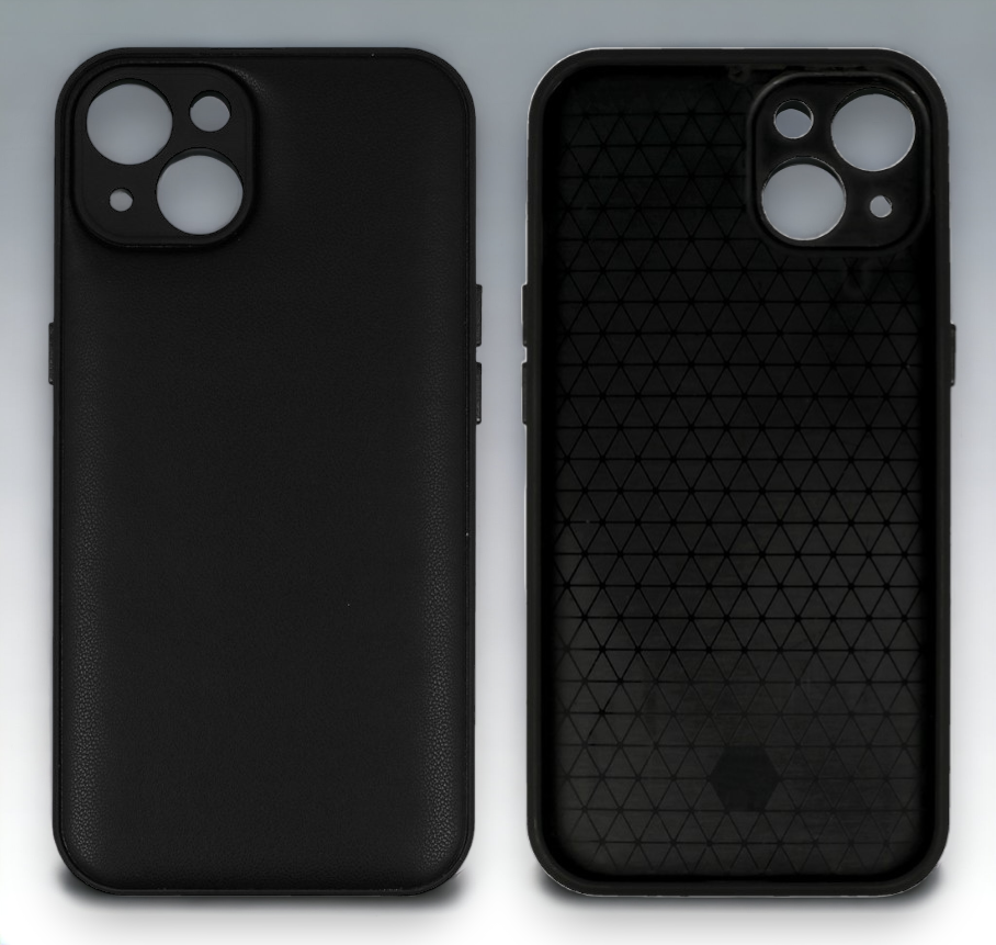 Silikonski ovitek "Smooth Leather 3D" za iPhone 14 - črna – Infostyle