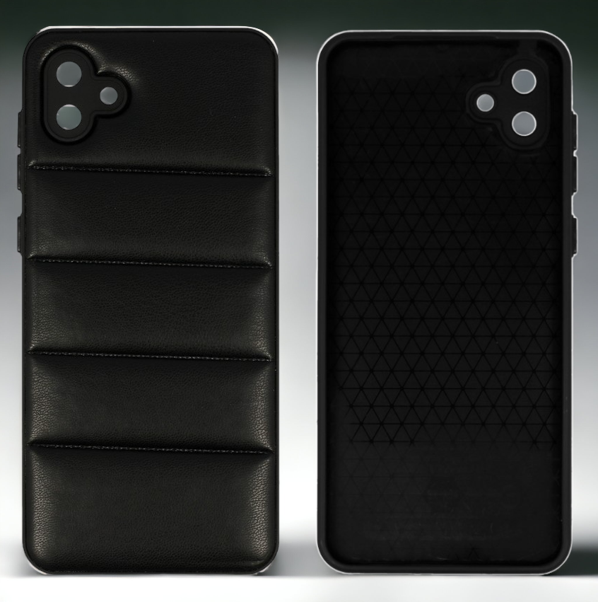 Silikonski ovitek "Striped Leather 3D" za Samsung Galaxy A04 - črna – Infostyle