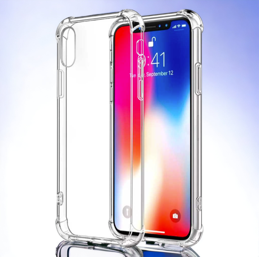 Silikonski ovitek "Antishock" za iPhone X/XS (0.5 mm) - Transparent – Infostyle – Prozorna / TPU silikon