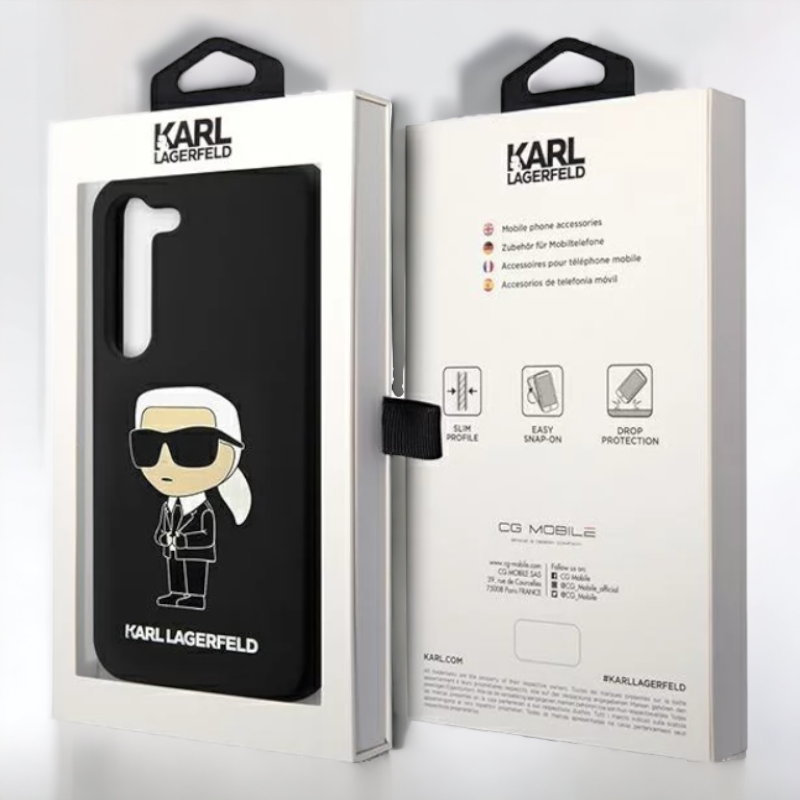 Silikonski ovitek Karl Lagerfeld "Liquid Silicone Ikionik" za Samsung Galaxy S23 (KLHCS23SSNIKBCK)