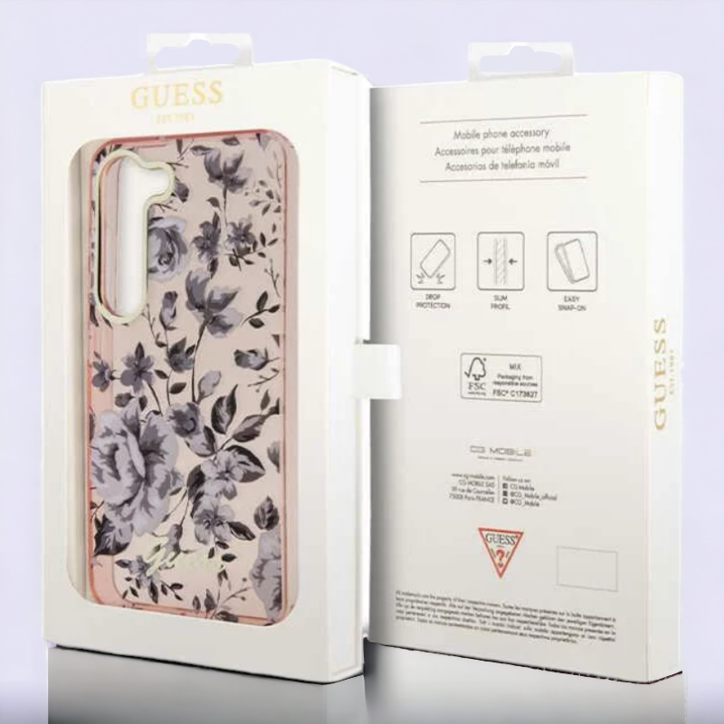 Ovitek Guess "Flower Collection - pink" za Samsung Galaxy S23 (GUHCS23SHCFWSP)