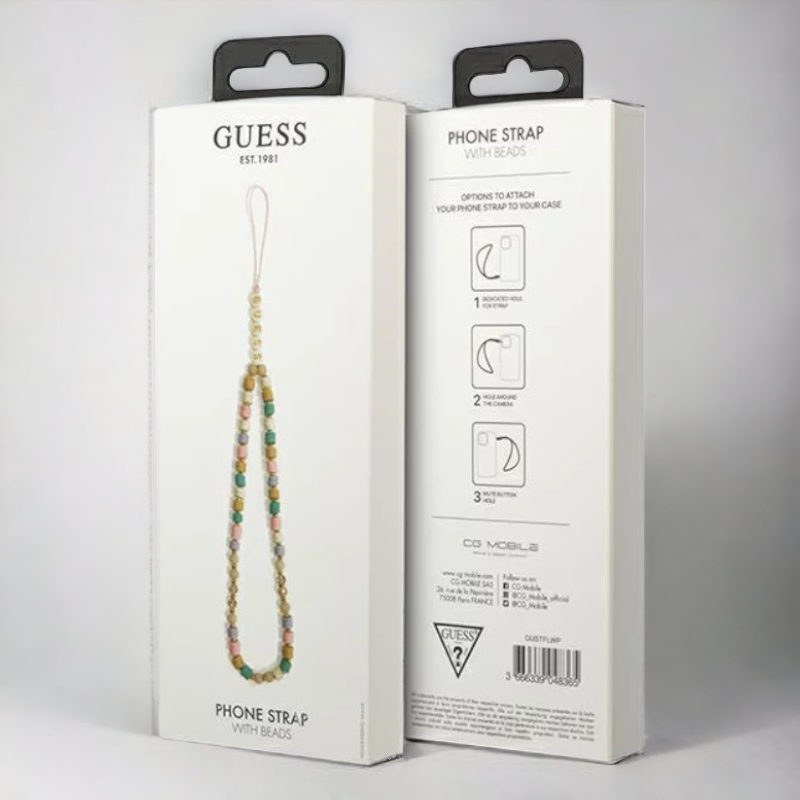 Pašček za telefon Guess "pink - Heishi Beads" (GUSTFLWP)
