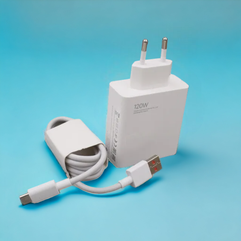 Komplet hišni polnilec "Combo" in kabel za hitro polnjenje znamke Xiaomi - 120W – Bela