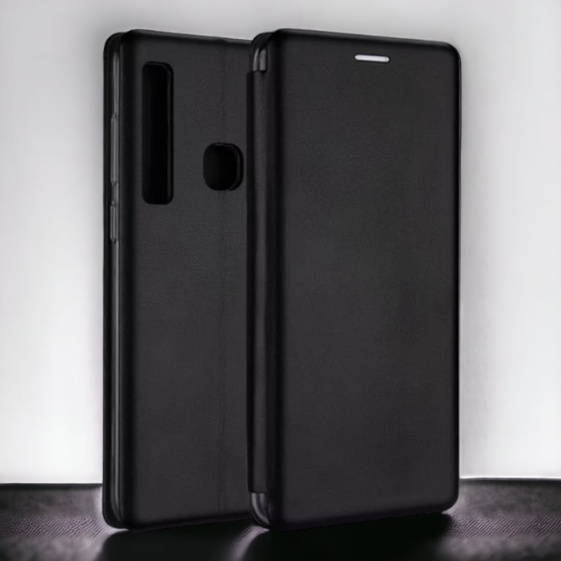 Preklopna torbica "Magnetic" za Huawei Mate 20 – Beline – Črna / Ekološko usnje + TPU silikon