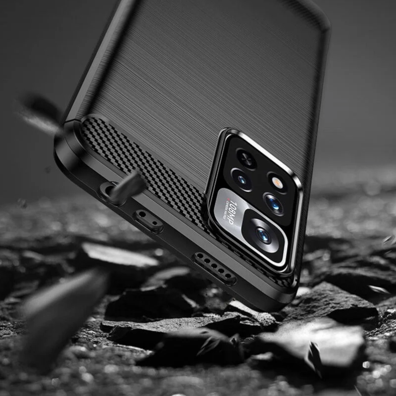 Silikonski ovitek "carbon" za Xiaomi Redmi Note 11 Pro Plus 5G - Črna – Techsuit