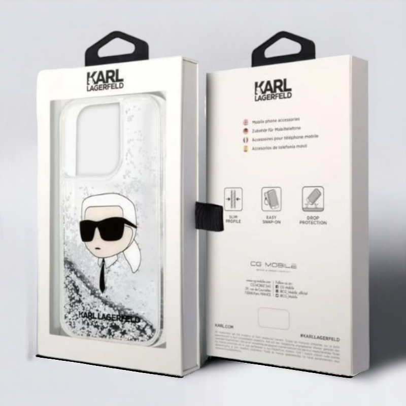 Ovitek Karl Lagerfeld "Iconic Karl - glitter" za iPhone 13/14/15 (KLHCP14SLNKHCH)
