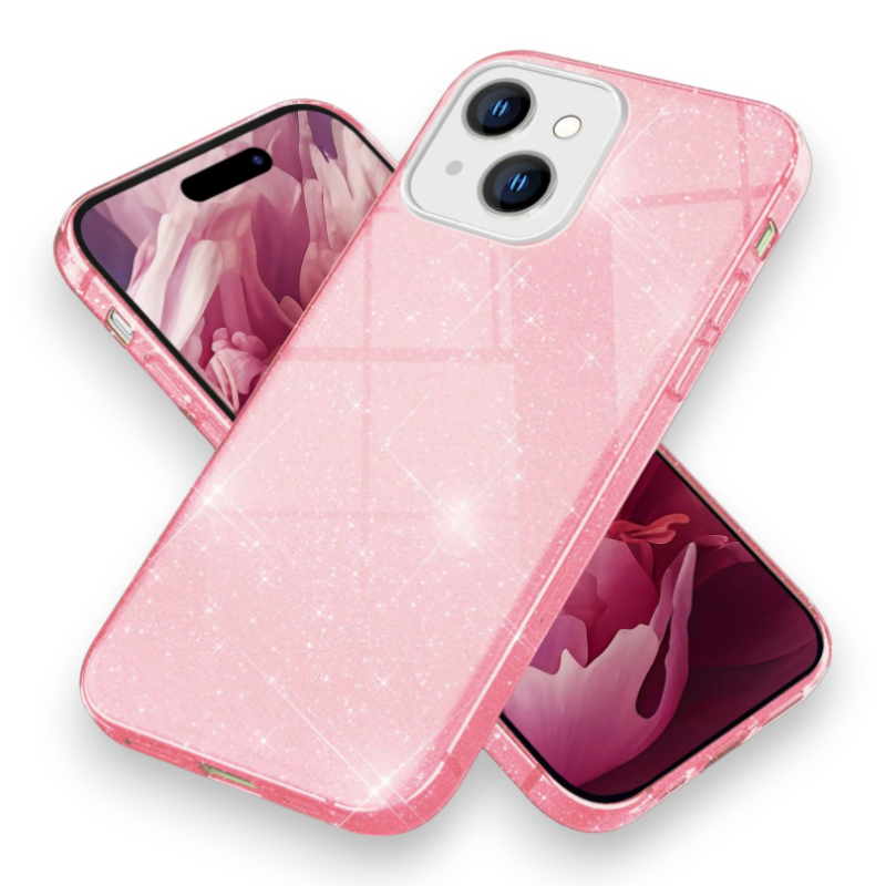 Ovitek "Bling Glitter Nalia" za iPhone 15 – Roza / TPU silikon