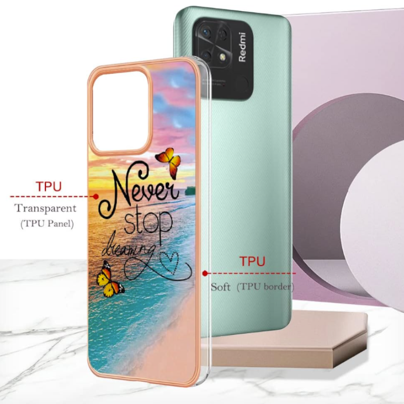 Silikonski ovitek "Never stop dreaming" za Xiaomi Redmi 10C – Techsuit