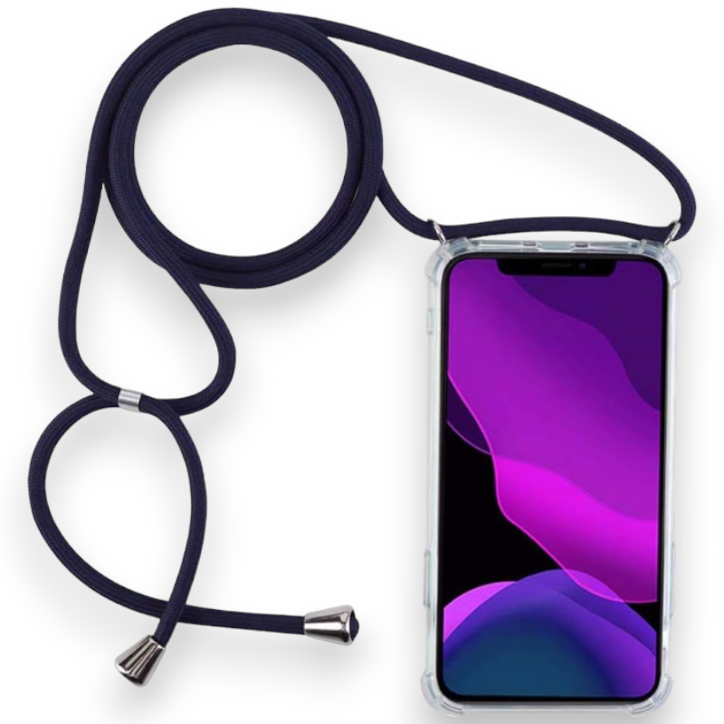 Silikonski ovitek z vrvico "Transparent - Navy" za Samsung Galaxy A41 – Infostyle – Temno modra / TPU silikon
