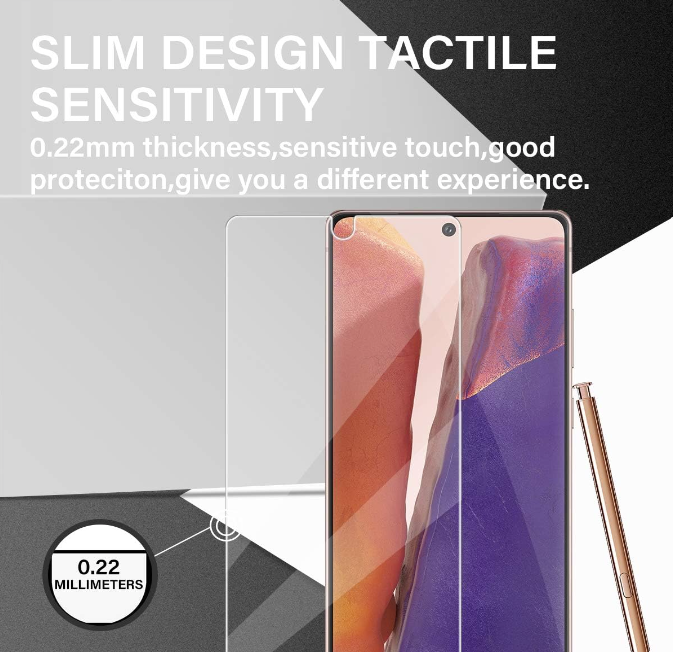 Komplet 2x zaščitno steklo za zaslon + 2x zaščita za kamero "Wsky" za Samsung Galaxy Note 20 – Infostyle