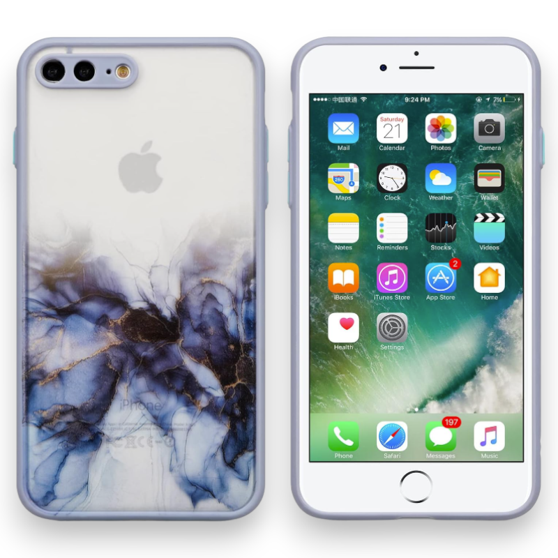 Ovitek "Transparent Marble" za iPhone SE 2022/2020/7/8 – Infostyle