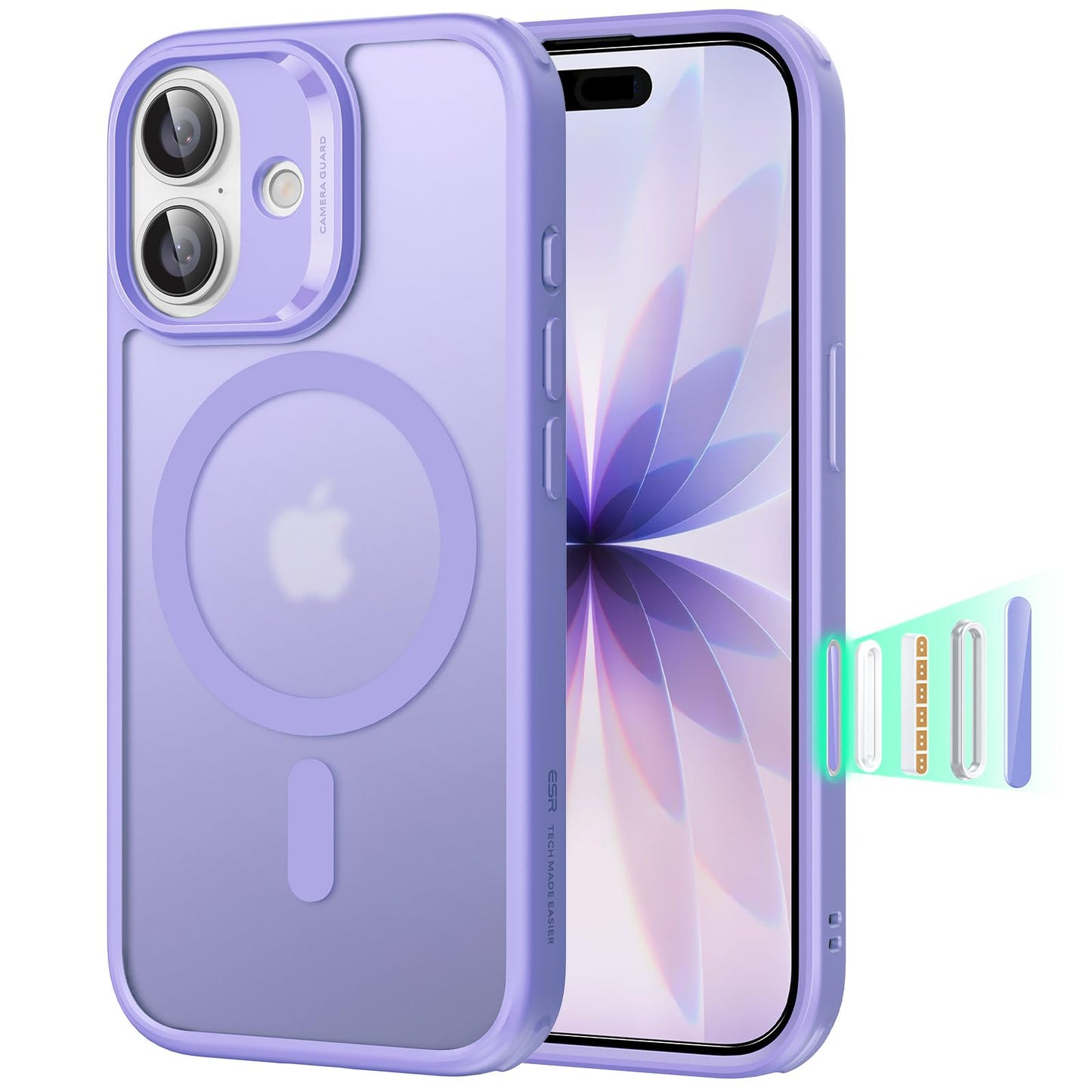 ESR magnetni ovitek iPhone 17 mat vijolična MagSafe