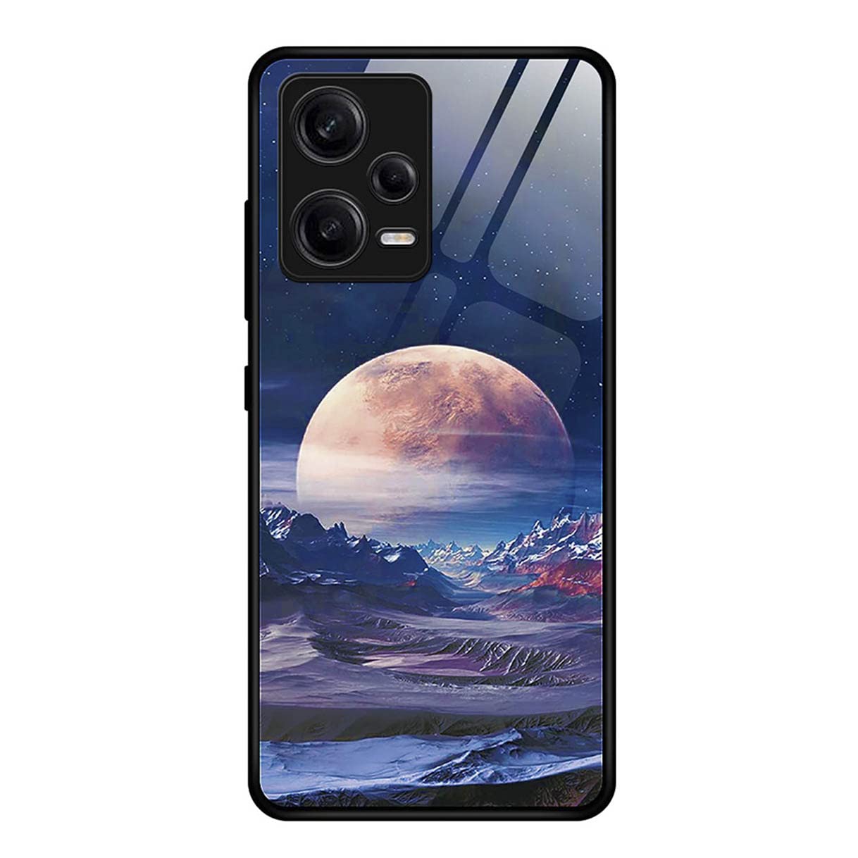 HAOYE ovitek za Xiaomi Redmi Note 12 5G / POCO X5 5G – kaljeno steklo, “Skrivnostna luna”