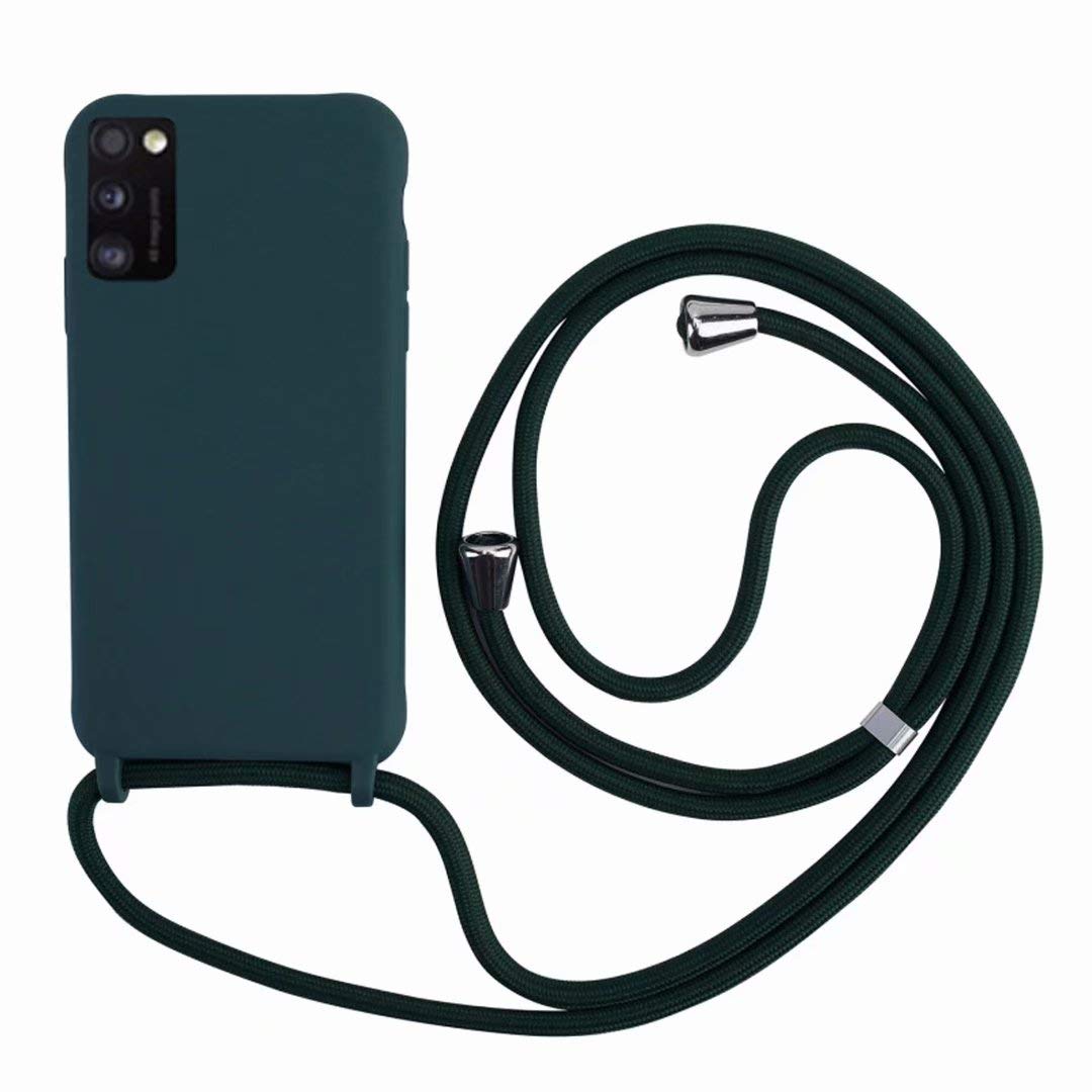 Silikonski ovitek z vrvico "2ndSpring" za Samsung A41, temno zelena