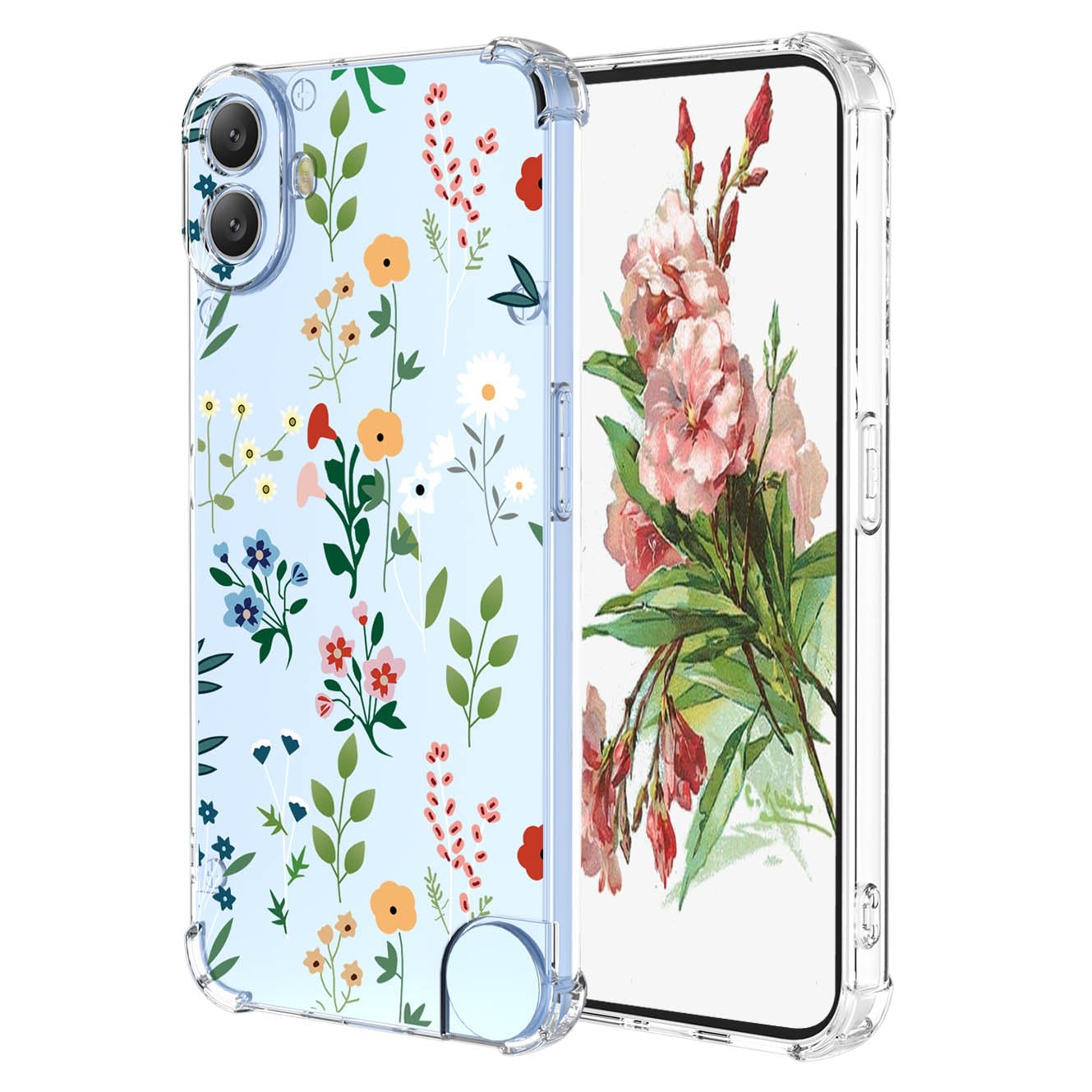 YUECXIN ovitek Nothing CMF Phone 1 prozorna cvetlice