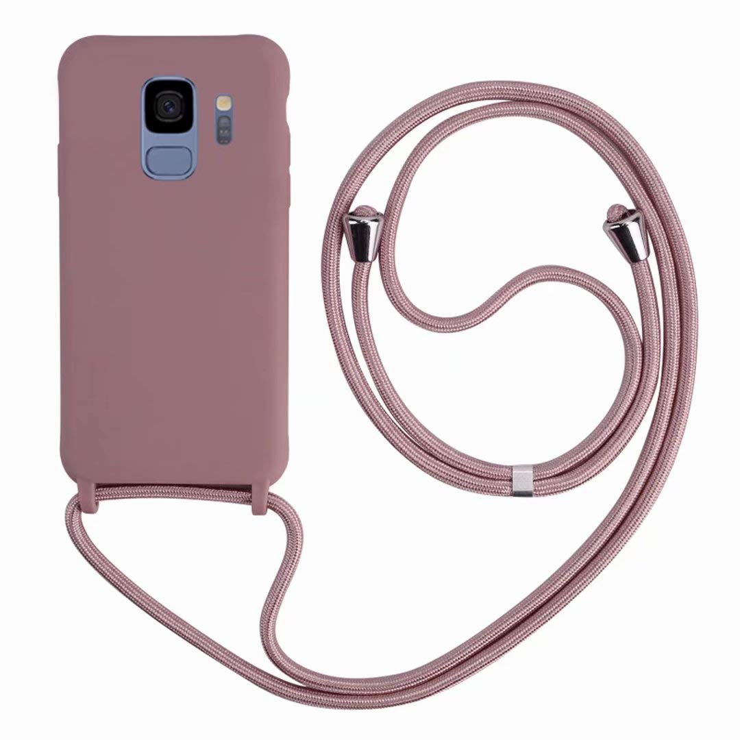 Silikonski ovitek z vrvico 2ndSpring za Samsung Galaxy S9 roza
