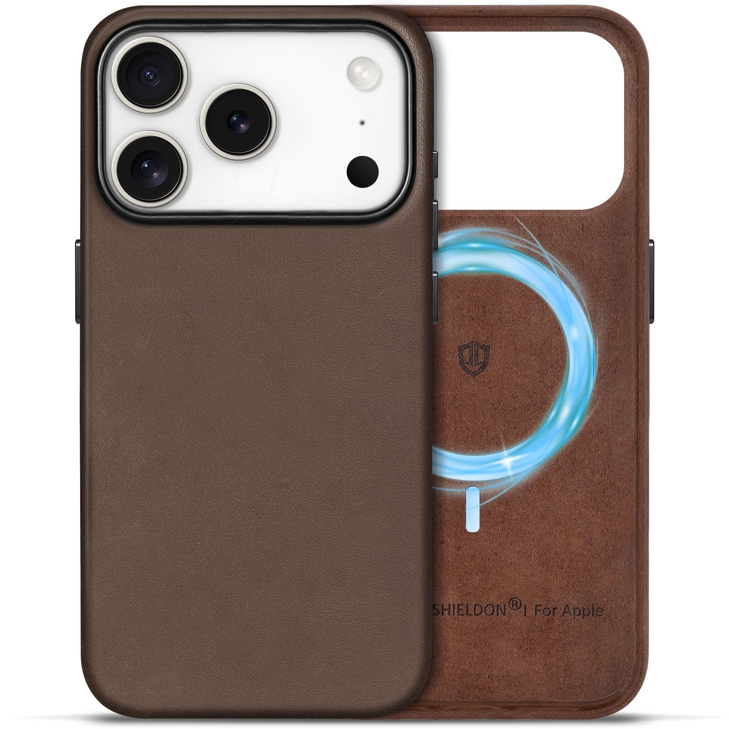 SHIELDON Crazy Horse usnjeni ovitek za iPhone 17 Pro 6,3" – temno rjav: SHIELDON Crazy Horse usnjeni ovitek iPhone 17 Pro 6,3 temno rjav zaščita
